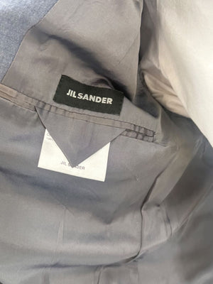 Jil Sander Tailor Made Men's 52 Blue Gray Cotton 2 Piece Suit 3 Button