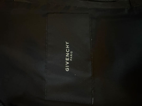 Givenchy Black Leather-Trim Zip Hoodie – Size 46