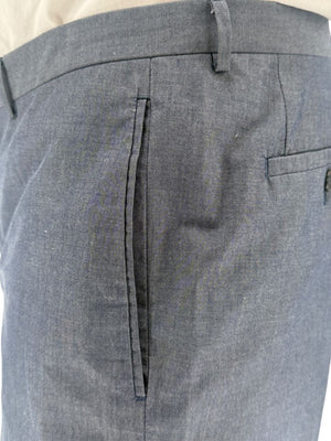 Jil Sander Tailor Made Men's 52 Blue Gray Cotton 2 Piece Suit 3 Button