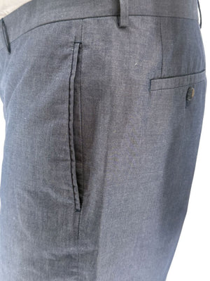 Jil Sander Tailor Made Men's 52 Blue Gray Cotton 2 Piece Suit 3 Button