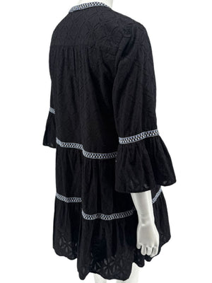 Tommy Bahama Black Embroidered Tassel Tunic Dress / Swim Cover-Up – Size S/P