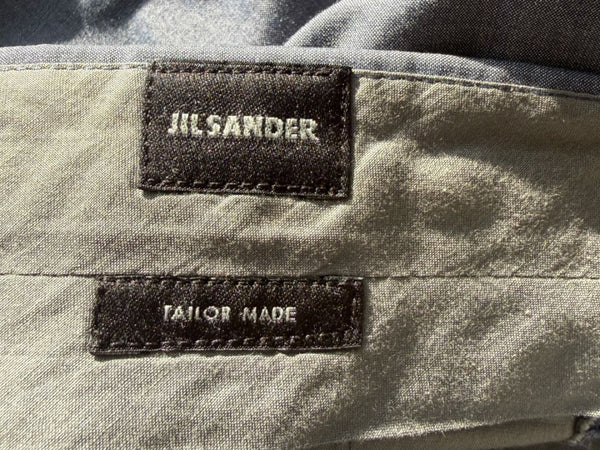 Jil Sander Tailor Made Men's 52 Blue Gray Cotton 2 Piece Suit 3 Button