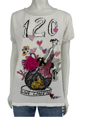 Lanvin Paris “120 Love Lanvin” Embellished Graphic T-Shirt – Size M