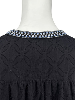 Tommy Bahama Black Embroidered Tassel Tunic Dress / Swim Cover-Up – Size S/P
