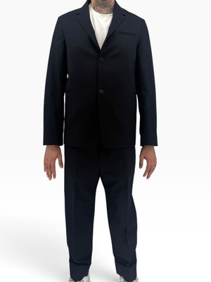 Jil Sander Men's 50 Navy Blue Virgin Wool Blend 2 Piece Suit Made Italy