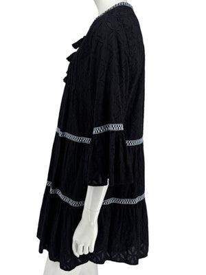 Tommy Bahama Black Embroidered Tassel Tunic Dress / Swim Cover-Up – Size S/P