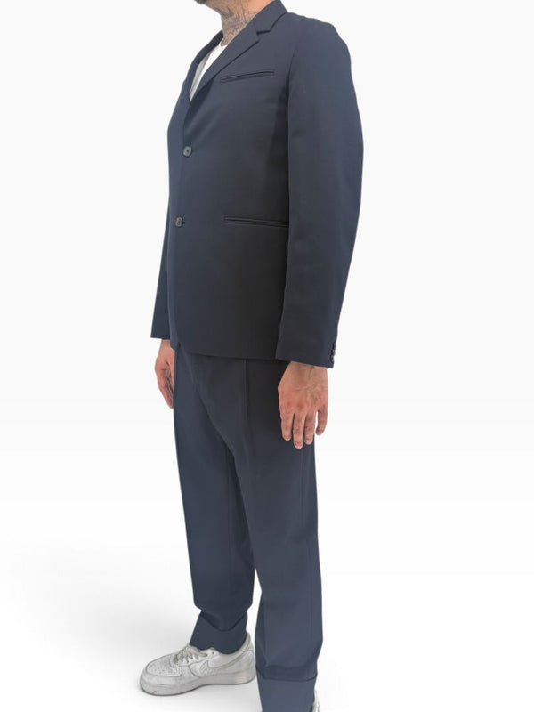 Jil Sander Men's 50 Navy Blue Virgin Wool Blend 2 Piece Suit Made Italy