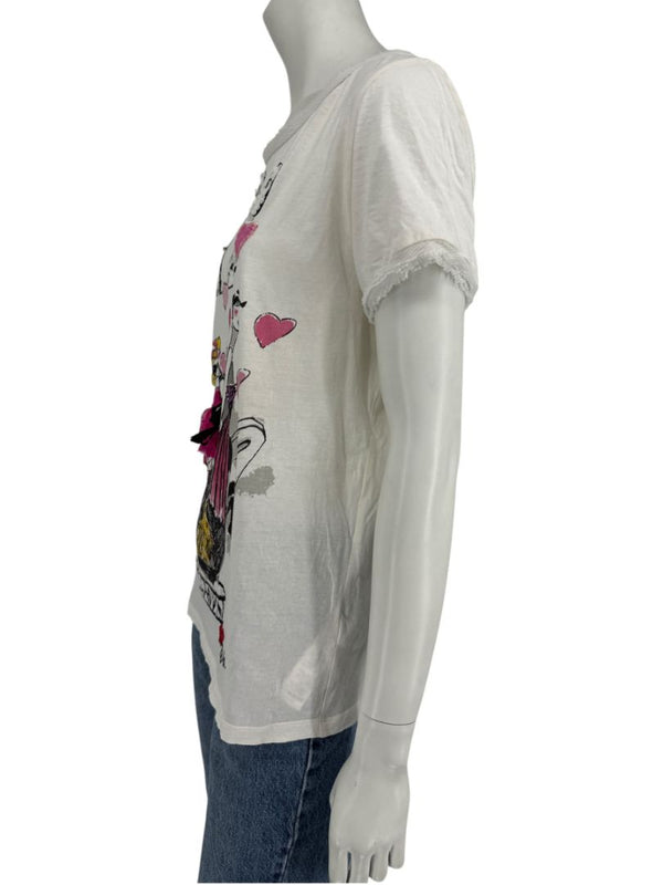 Lanvin Paris “120 Love Lanvin” Embellished Graphic T-Shirt – Size M