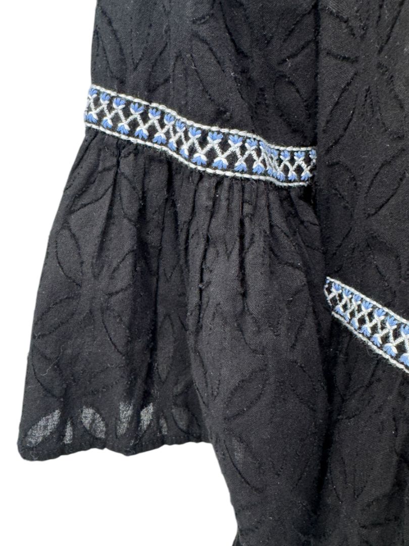 Tommy Bahama Black Embroidered Tassel Tunic Dress / Swim Cover-Up – Size S/P
