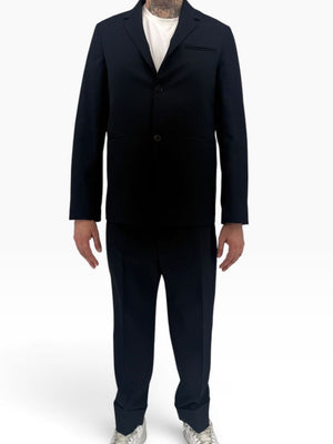 Jil Sander Men's 50 Navy Blue Virgin Wool Blend 2 Piece Suit Made Italy