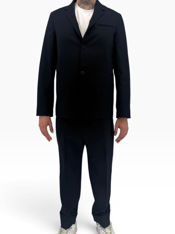 Jil Sander Men's 50 Navy Blue Virgin Wool Blend 2 Piece Suit Made Italy
