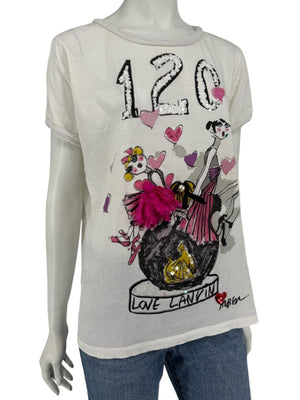 Lanvin Paris “120 Love Lanvin” Embellished Graphic T-Shirt – Size M