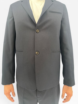 Jil Sander Men's 50 Navy Blue Virgin Wool Blend 2 Piece Suit Made Italy