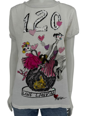 Lanvin Paris “120 Love Lanvin” Embellished Graphic T-Shirt – Size M