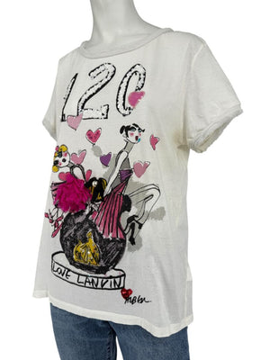 Lanvin Paris “120 Love Lanvin” Embellished Graphic T-Shirt – Size M