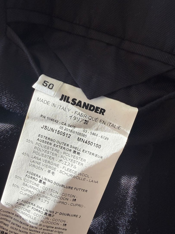 Jil Sander Men's 50 Navy Blue Virgin Wool Blend 2 Piece Suit Made Italy