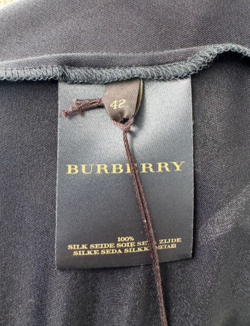 Burberry Navy Blue Silk Floral Skirt – NWT – Size IT 42 (US 6)