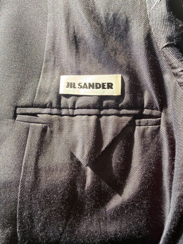 Jil Sander Men's 50 Navy Blue Virgin Wool Blend 2 Piece Suit Made Italy