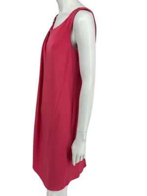 Kay Unger New York Coral Silk Embellished Shoulder Shift Dress – Size 8