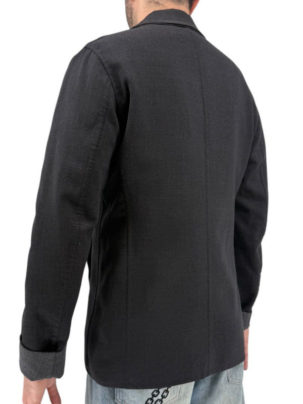 Jil Sander Men's Charcoal Grey Crepe Wool 3 Button Blazer Jacket Size 52