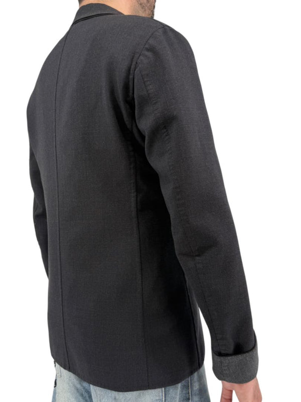 Jil Sander Men's Charcoal Grey Crepe Wool 3 Button Blazer Jacket Size 52