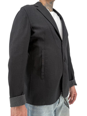Jil Sander Men's Charcoal Grey Crepe Wool 3 Button Blazer Jacket Size 52