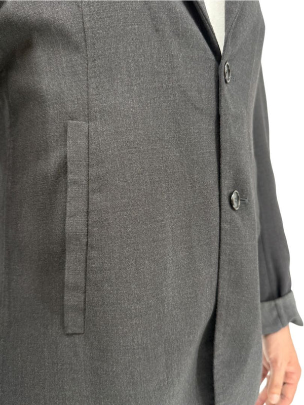Jil Sander Men's Charcoal Grey Crepe Wool 3 Button Blazer Jacket Size 52