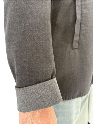 Jil Sander Men's Charcoal Grey Crepe Wool 3 Button Blazer Jacket Size 52