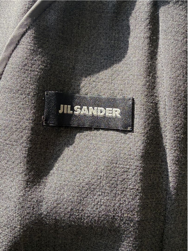 Jil Sander Men's Charcoal Grey Crepe Wool 3 Button Blazer Jacket Size 52