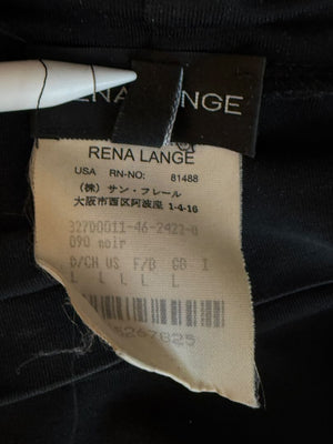 Rena Lange Black Tie-Waist Turtleneck Top – Size L