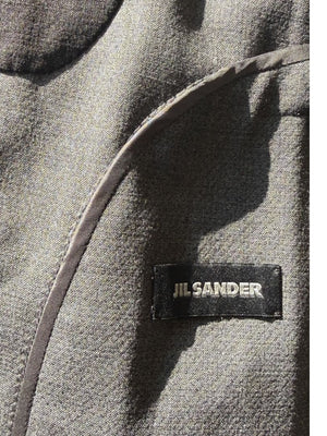 Jil Sander Men's Charcoal Grey Crepe Wool 3 Button Blazer Jacket Size 52