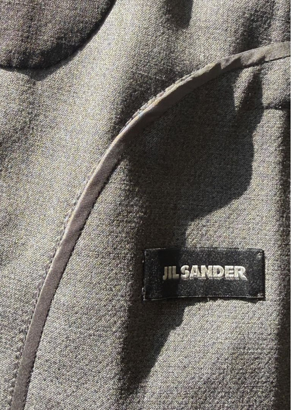 Jil Sander Men's Charcoal Grey Crepe Wool 3 Button Blazer Jacket Size 52