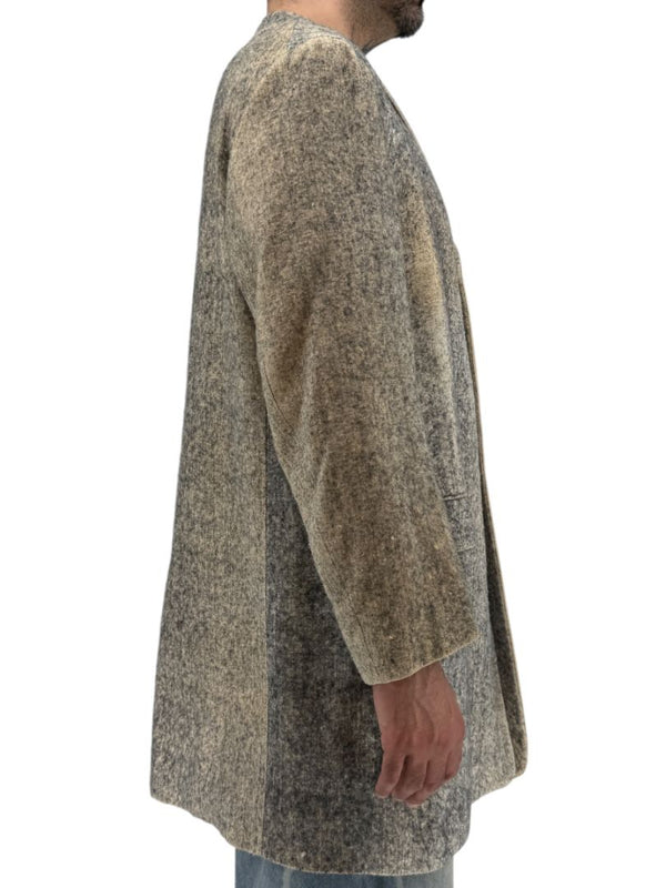 Jil Sander Men's 100% Silk Tweed Textured Grey 3 Button Overcoat Size 52