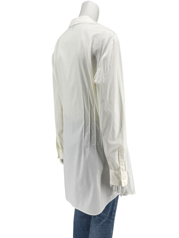 Lafayette 148 New York Ivory Pintuck Cotton Shirt Dress / Tunic – Size 14