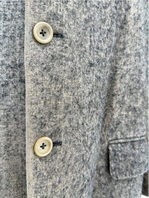 Jil Sander Men's 100% Silk Tweed Textured Grey 3 Button Overcoat Size 52