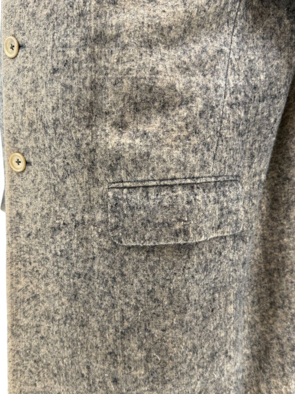 Jil Sander Men's 100% Silk Tweed Textured Grey 3 Button Overcoat Size 52