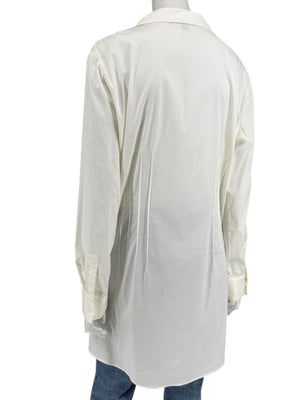 Lafayette 148 New York Ivory Pintuck Cotton Shirt Dress / Tunic – Size 14