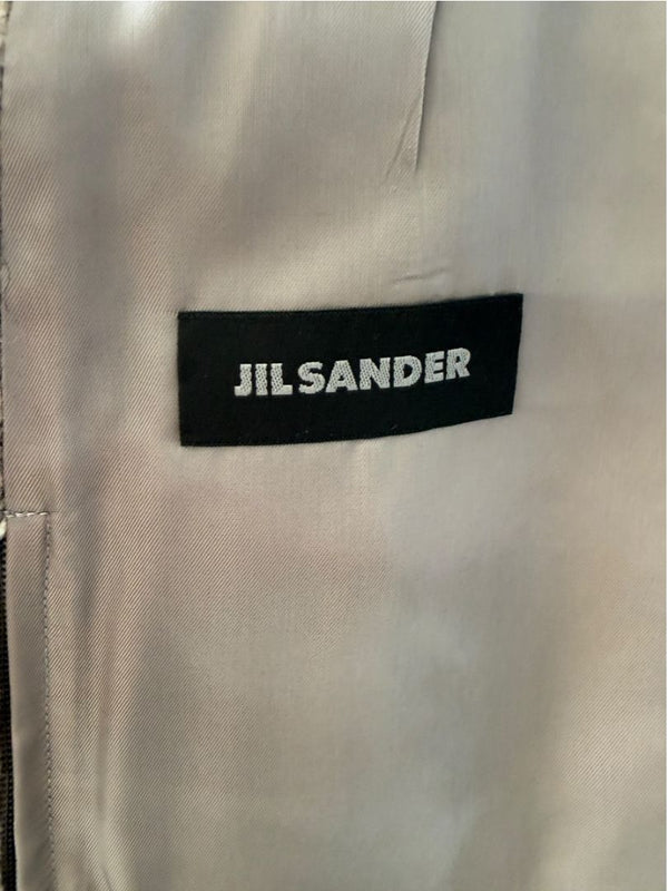 Jil Sander Men's 100% Silk Tweed Textured Grey 3 Button Overcoat Size 52