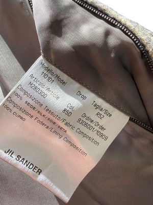 Jil Sander Men's 100% Silk Tweed Textured Grey 3 Button Overcoat Size 52