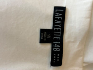 Lafayette 148 New York Ivory Pintuck Cotton Shirt Dress / Tunic – Size 14