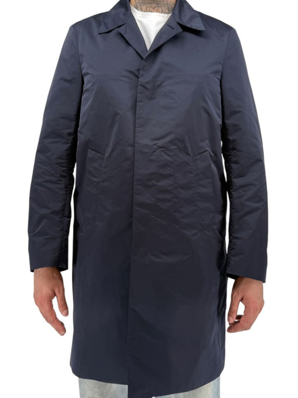 Jil Sander Mens Navy Technical Polyester Mac Coat Jacket Italy Size 50
