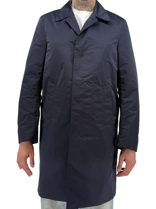 Jil Sander Mens Navy Technical Polyester Mac Coat Jacket Italy Size 50