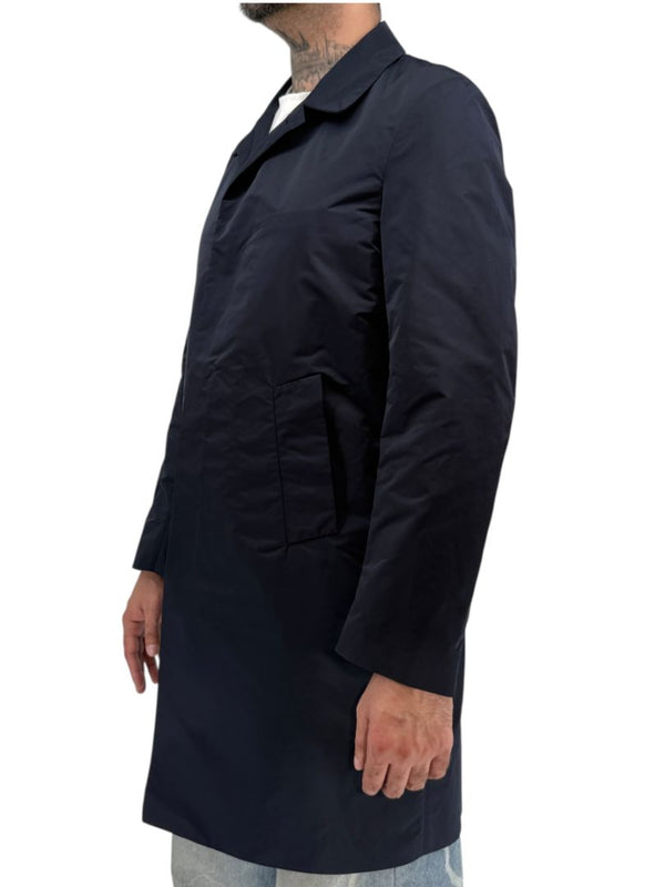 Jil Sander Mens Navy Technical Polyester Mac Coat Jacket Italy Size 50