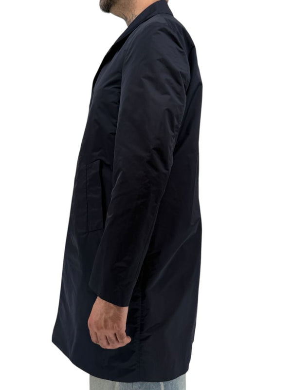 Jil Sander Mens Navy Technical Polyester Mac Coat Jacket Italy Size 50