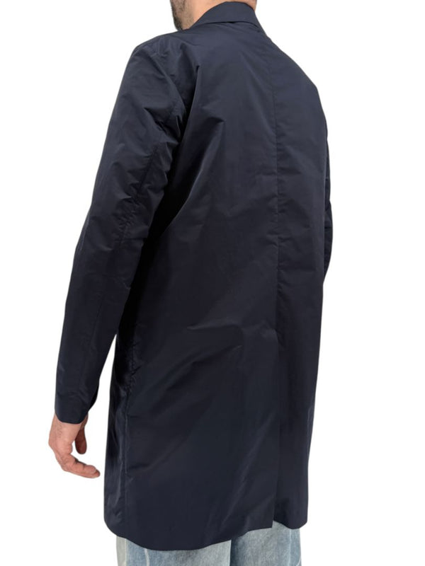 Jil Sander Mens Navy Technical Polyester Mac Coat Jacket Italy Size 50