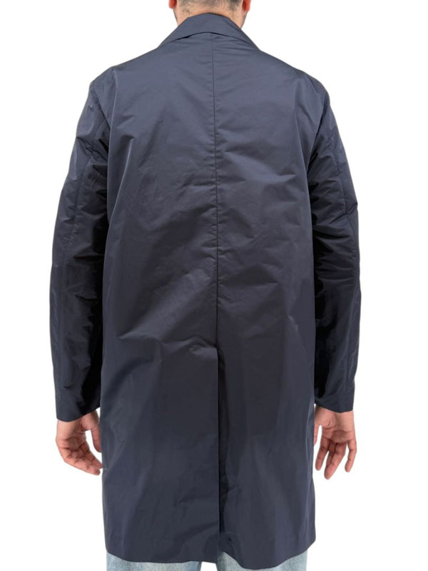 Jil Sander Mens Navy Technical Polyester Mac Coat Jacket Italy Size 50