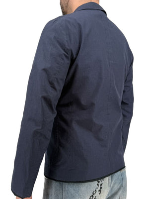 Jil Sander Men's Reversible Techno Cotton Taffeta Blazer Jacket Navy Black 50