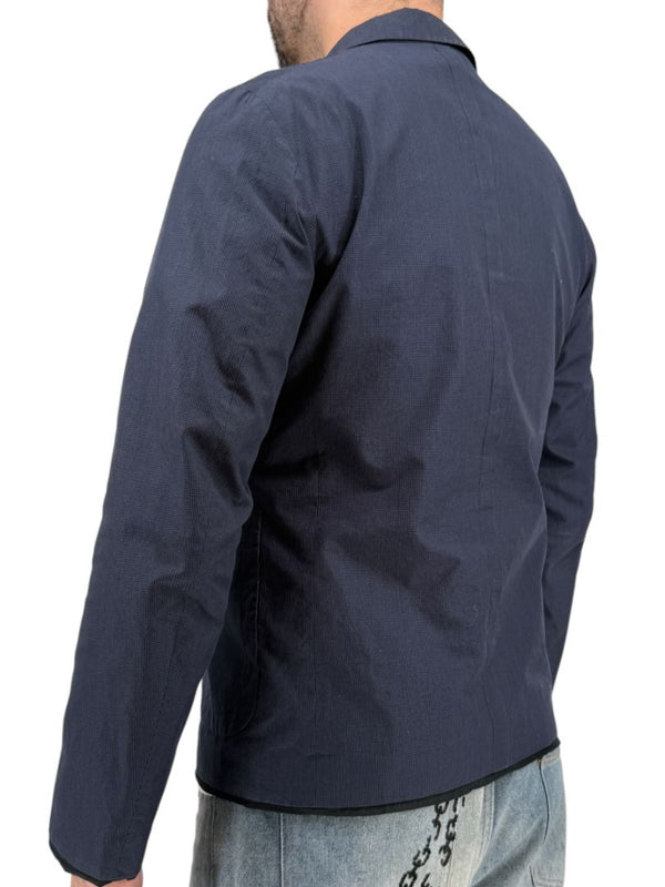 Jil Sander Men's Reversible Techno Cotton Taffeta Blazer Jacket Navy Black 50