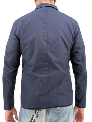 Jil Sander Men's Reversible Techno Cotton Taffeta Blazer Jacket Navy Black 50