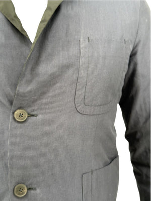 Jil Sander Men's Reversible Techno Cotton Taffeta Blazer Jacket Navy Black 50
